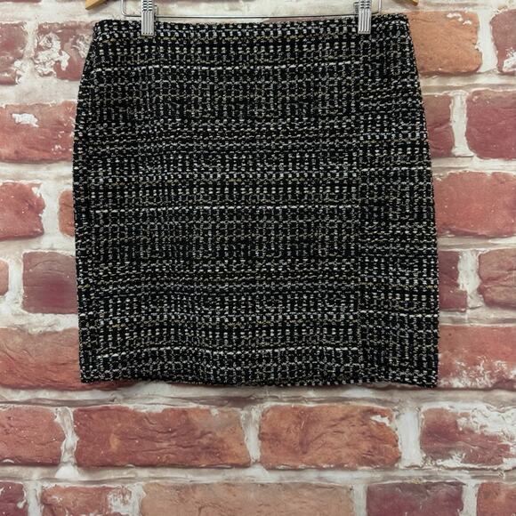 Express Skirt Women's Large Tweed Casual Career Work Stretchy Pocketless Pull On - Picture 1 of 8